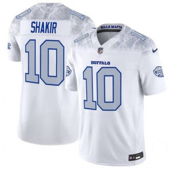 Custom Men’s Buffalo Bills #10 Khalil Shakir White 2025 F.U.S.E. Rivalry Series Vapor Limited Football Stitched Jersey