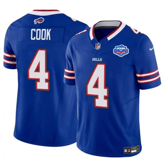 Custom Men’s Buffalo Bills #4 James Cook Blue 2025 F.U.S.E. With Farewell Vapor Untouchable Limited Football Stitched Jersey