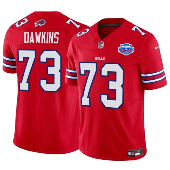 Custom Men’s Buffalo Bills #73 Dion Dawkins Red 2025 F.U.S.E. With Farewell Vapor Untouchable Limited Football Stitched Jersey