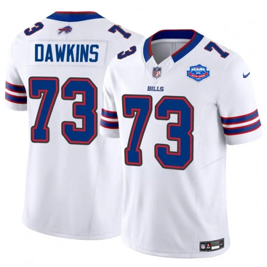 Custom Men’s Buffalo Bills #73 Dion Dawkins White 2025 F.U.S.E. With Farewell Vapor Untouchable Limited Football Stitched Jersey