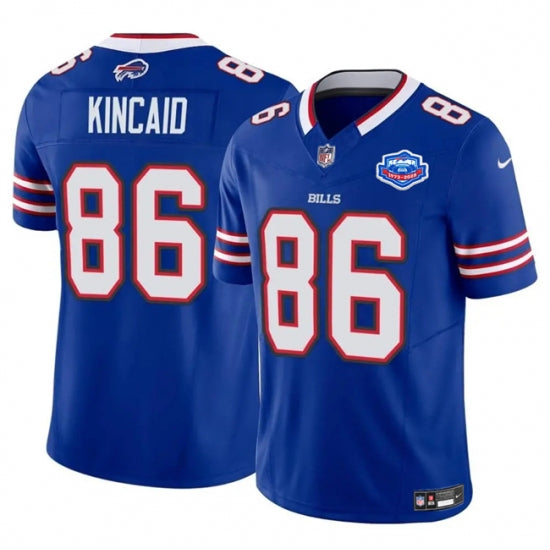 Custom Men’s Buffalo Bills #86 Dalton Kincaid Blue 2025 F.U.S.E. With Farewell Vapor Untouchable Limited Football Stitched Jersey