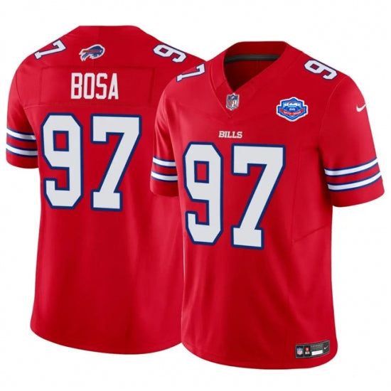 Custom Men’s Buffalo Bills #97 Joey Bosa Red 2025 F.U.S.E. With Farewell Vapor Untouchable Limited Football Stitched Jersey