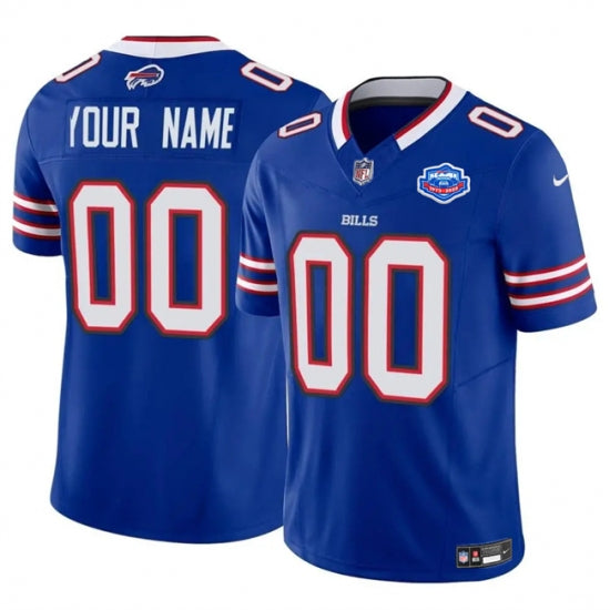 Custom Men’s Buffalo Bills Active Player Custom Blue 2025 F.U.S.E. With Farewell Patch Vapor Untouchable Limited Football Stitched Jersey