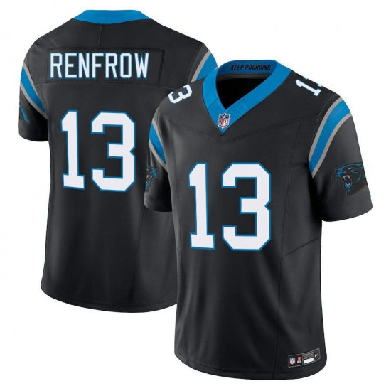 Custom Men’s Carolina Panthers #13 Hunter Renfrow Black Limited Stitched Jersey