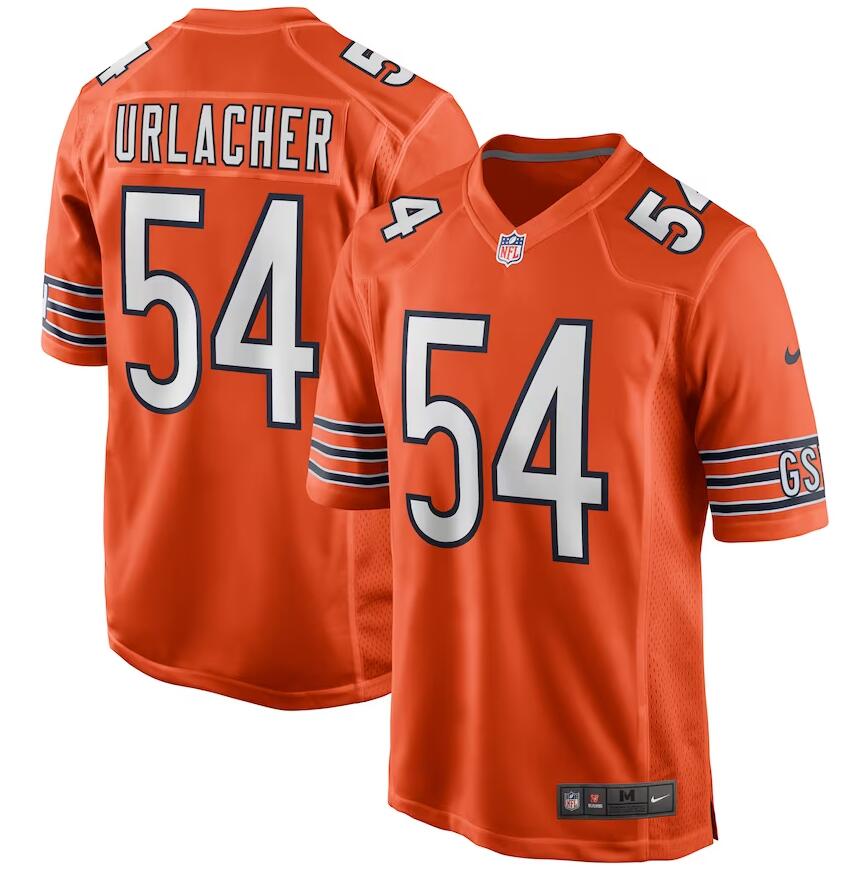 Custom Men’s Chicago Bears #54 Brian Urlacher Orange Retired Player Jersey