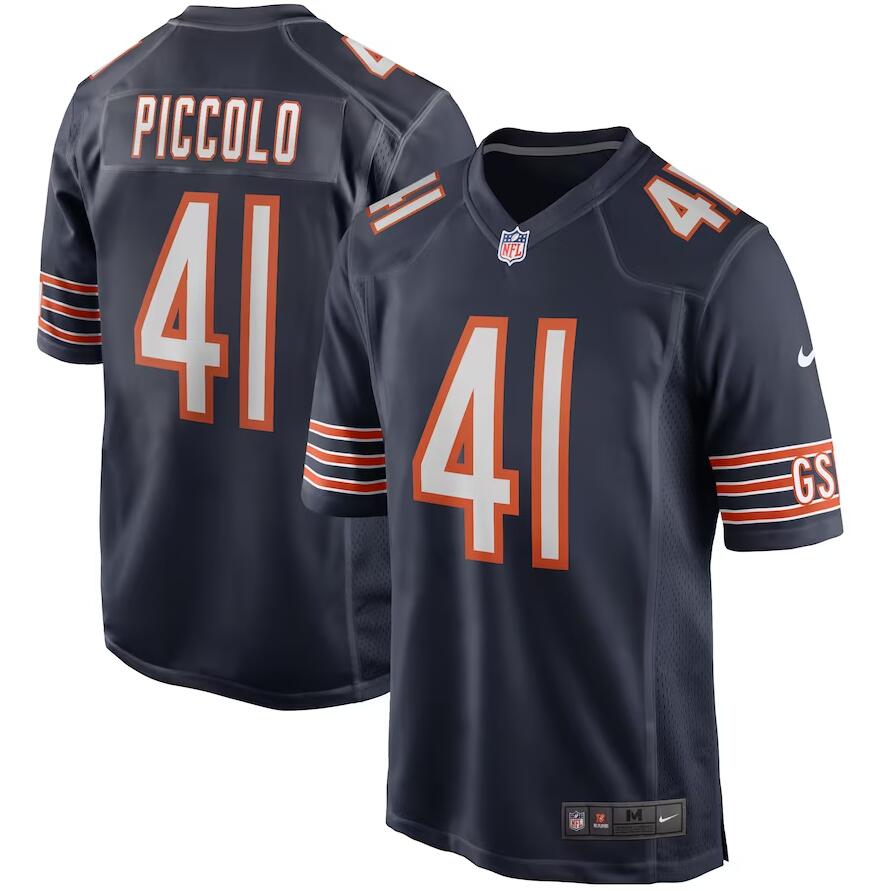 Custom Men’s Chicago Bears #41 Brian Piccolo Navy Game Retired Player Jersey
