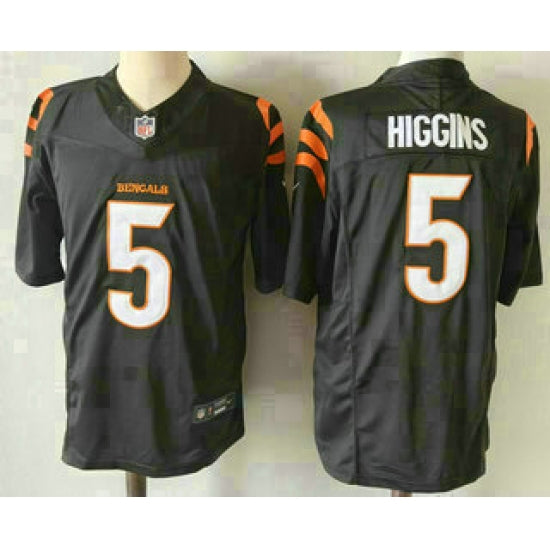 Custom Men’s Cincinnati Bengals #5 Tee Higgins Limited Black FUSE Vapor Jersey