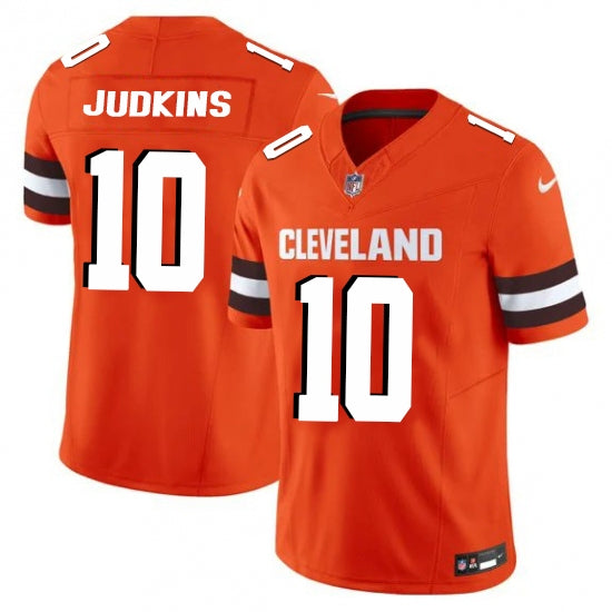 Custom Men’s Cleveland Browns #10 Quinshon Judkins 2025 Vapor Limited Football Stitched Jersey