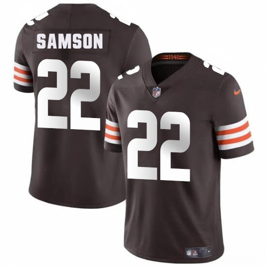 Custom Men’s Cleveland Browns #22 Samson Brown 2025 Vapor Limited Football Stitched Jersey