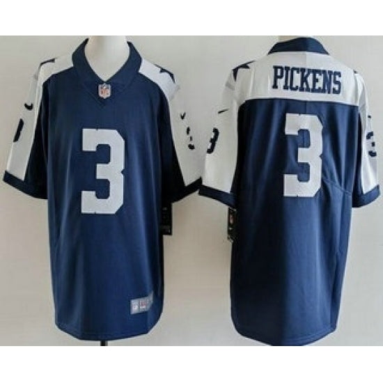 Custom Men’s Dallas Cowboys #3 George Pickens Limited Navy Alternate Vapor Jersey
