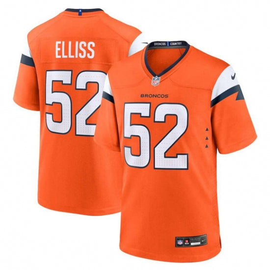 Custom Men’s Denver Broncos #52 Jonah Elliss Orange Vapor Limited Football Stitched Game Jersey