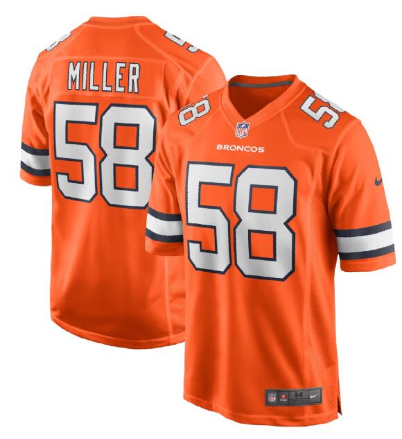Custom Men’s Denver Broncos Von Miller Orange Alternate Game Jersey
