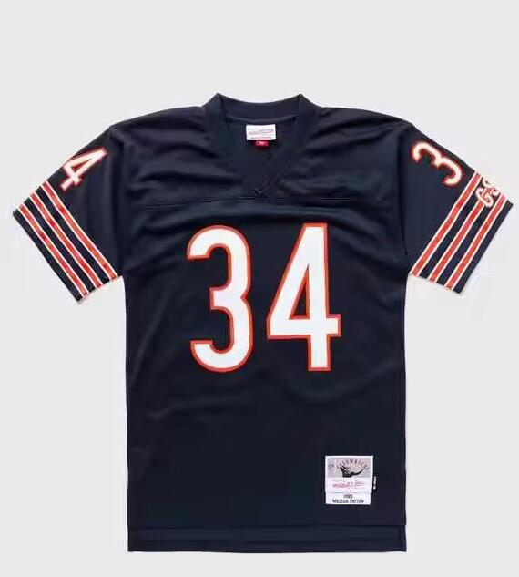 Custom Men’s Mitchell & Ness Walter Payton Navy Chicago Bears 1985 Throwback  Jerseys