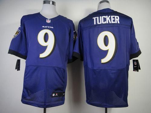 Custom Men’s NFL Baltimore Ravens #9 Justin Tucker Purple Jerseys (Elite)