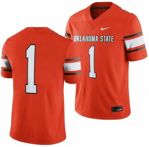 Custom Men’s Oklahoma State Cowboys Jersey #1 College Football 2023 Game Orange