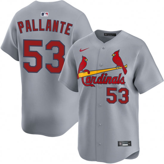 Custom Men’s St. Louis Cardinals #53 Andre Pallante Gray 2024 Away Limited Stitched Baseball Jersey