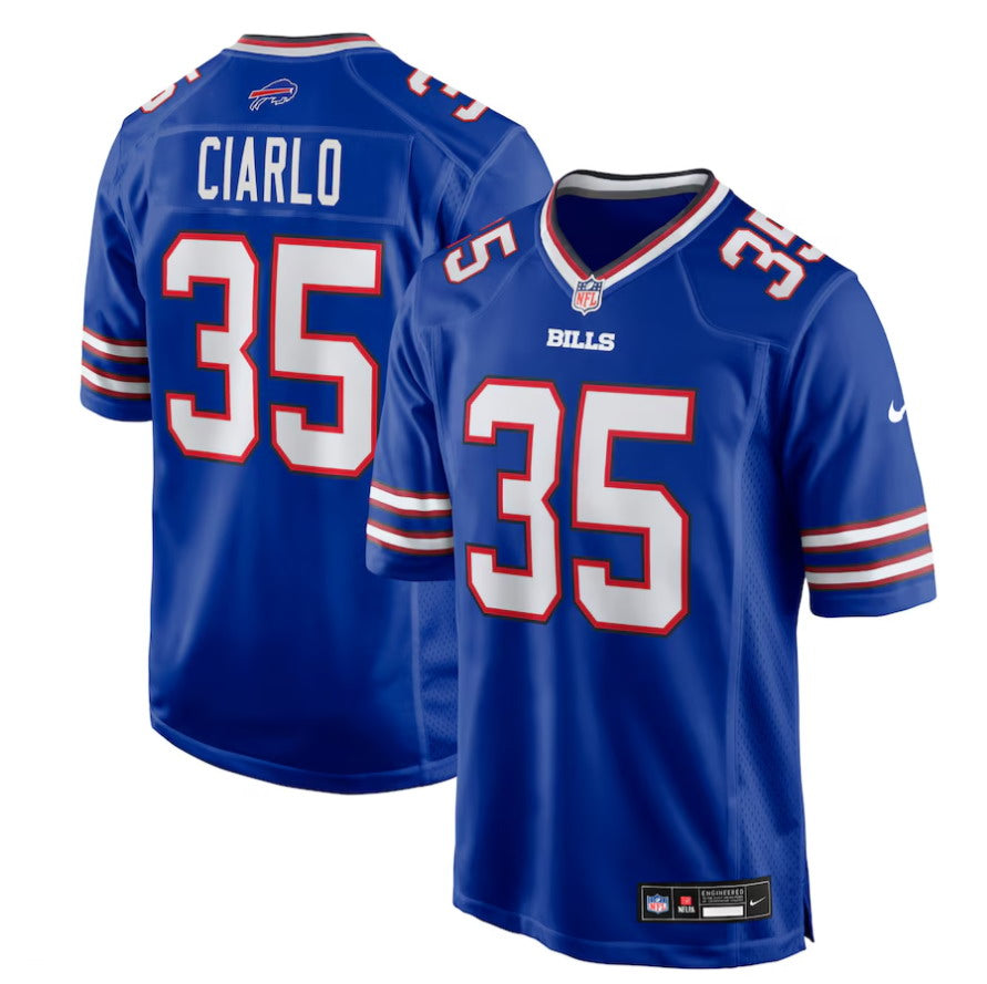 Custom Men’s Buffalo Bills #35 Jimmy Ciarlo Royal Team Game Jersey