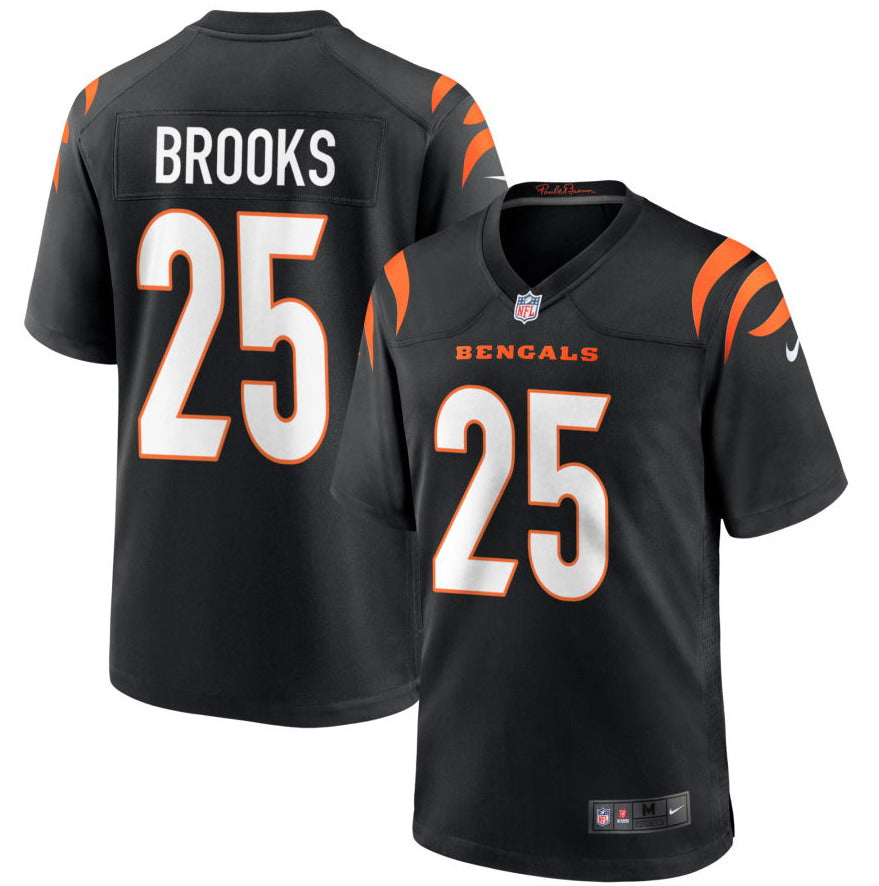 Custom Men’s Cincinnati Bengals #25 Tahj Brooks Black Alternate Game Jersey