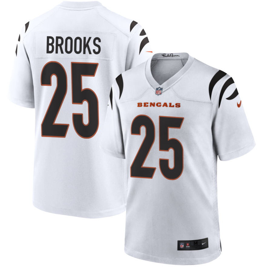 Custom Men’s Cincinnati Bengals #25 Tahj Brooks White Alternate Game Jersey