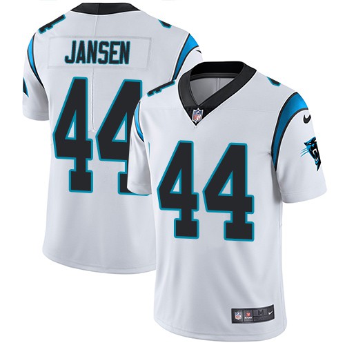 Custom Men’s #44 J.J. Jansen Carolina Panthers Limited Vapor Untouchable Road Jersey White