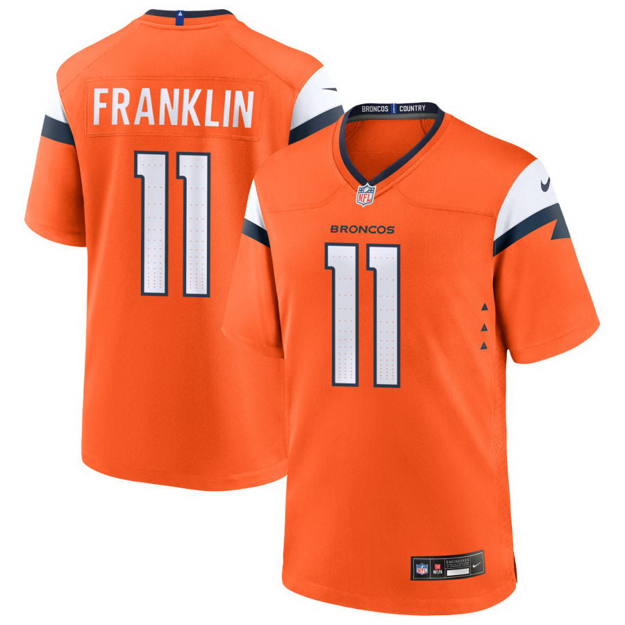 Custom Men’s Denver Broncos #11 Game Jersey – Orange