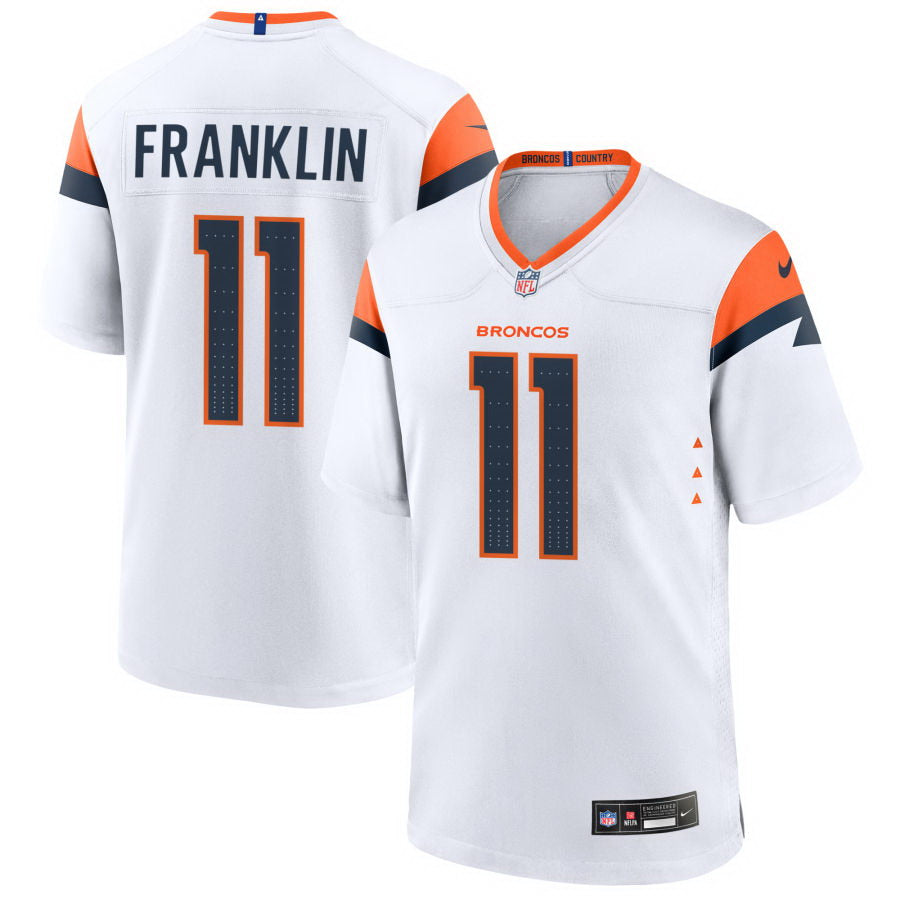 Custom Men’s Denver Broncos #11 Game Jersey – White