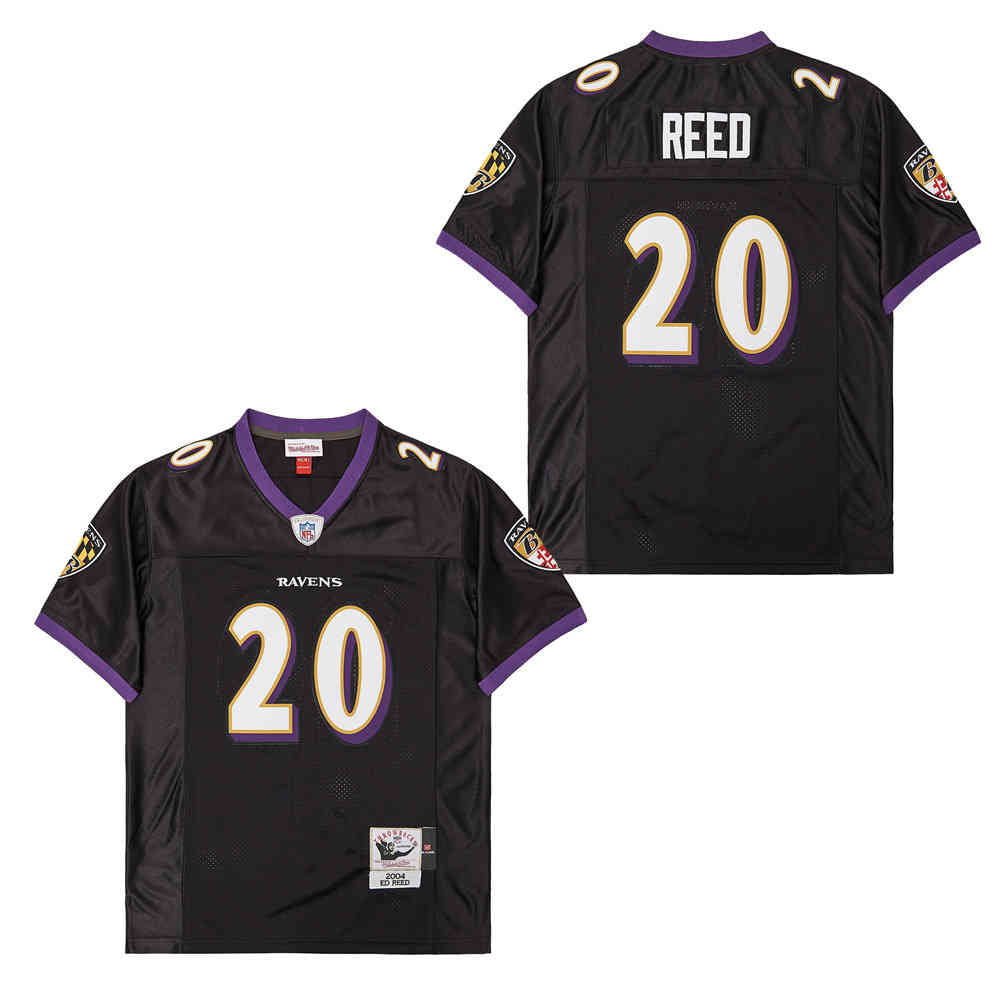 Custom Mitchell&Ness Ravens #20 M&N Throwback Jerseys