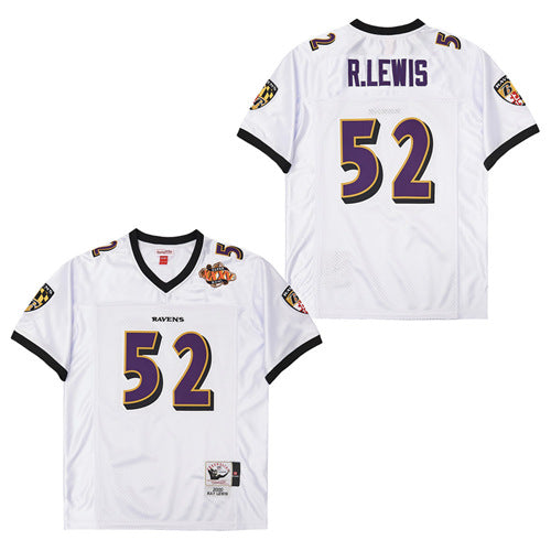 Custom Mitchell&Ness Ravens #52 M&N Throwback Jerseys