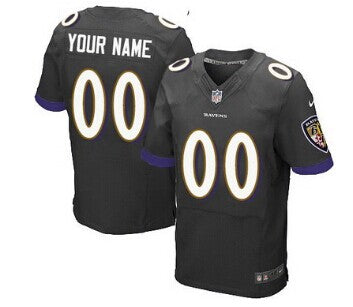Custom Baltimore Ravens Customized Black Elite Jersey