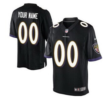 Custom Baltimore Ravens Customized Black Game Jersey