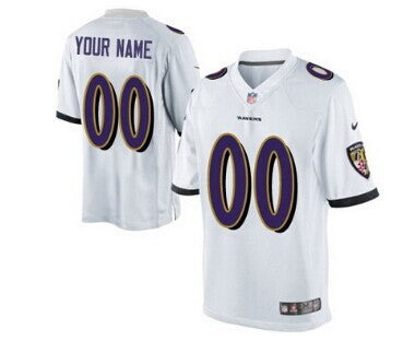 Custom Baltimore Ravens Customized White Limited Jersey