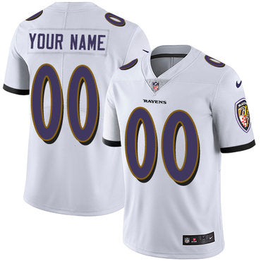 Custom Baltimore Ravens Elite White Road Youth Jersey NFL Vapor Untouchable Customized jerseys