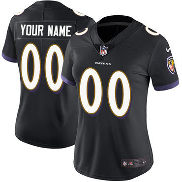 Custom Baltimore Ravens Limited Black Alternate Women’s Jersey NFL Vapor Untouchable Customized jerseys