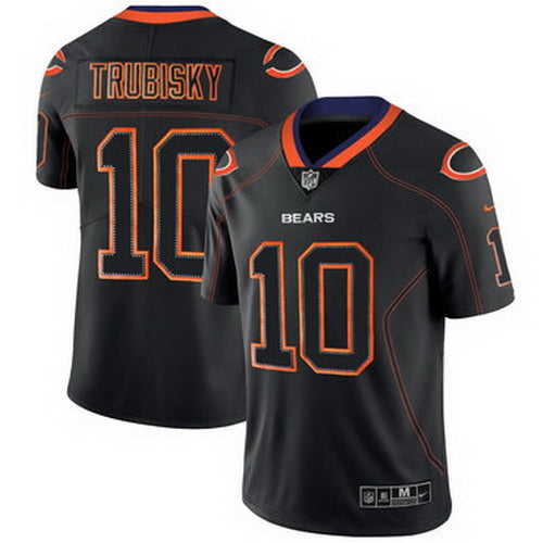 Custom Bears 10 Mitchell Trubisky Black Shadow Legend Limited Jersey