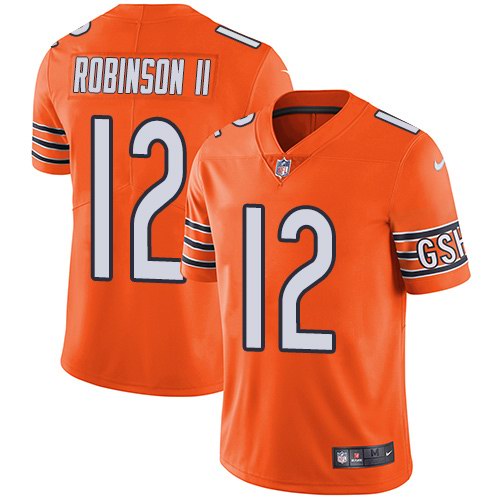 Custom Bears 12 Allen Robinson II Orange Color Rush Limited Jersey