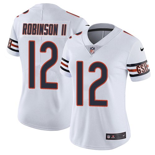 Custom Bears 12 Allen Robinson II White Women Color Rush Limited Jersey