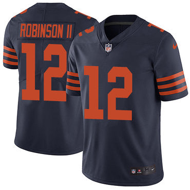 Custom Bears #12 Allen Robinson II Navy Blue Alternate Men’s Stitched NFL Vapor Untouchable Limited Jersey