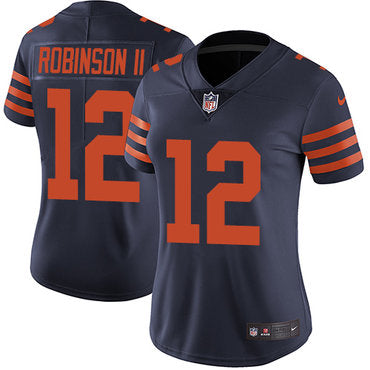 Custom Bears #12 Allen Robinson II Navy Blue Alternate Women’s Stitched NFL Vapor Untouchable Limited Jersey
