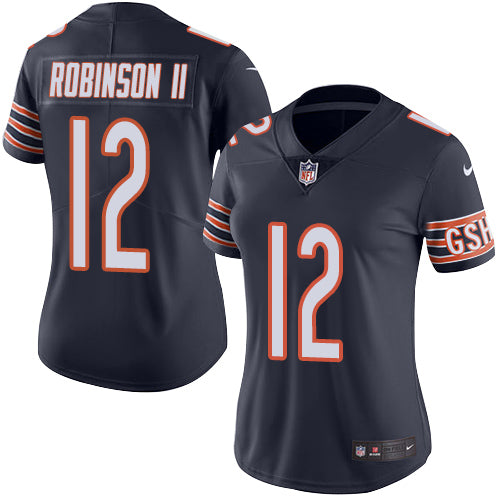 Custom Bears #12 Allen Robinson II Navy Blue Team Color Women’s Stitched NFL Vapor Untouchable Limited Jersey
