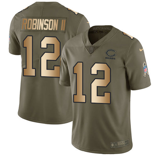 Custom Bears #12 Allen Robinson II Olive Gold Youth Stitched NFL Limited 2017 Salute to Service Jersey