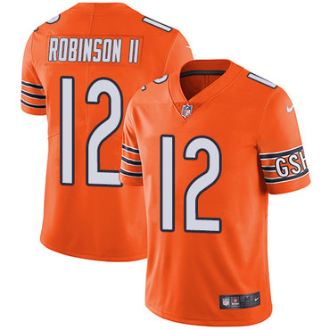 Custom Bears #12 Allen Robinson II Orange Youth Stitched NFL Limited Rush Jersey