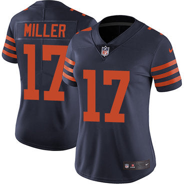 Custom Bears #17 Anthony Miller Navy Blue Alternate Women’s Stitched NFL Vapor Untouchable Limited Jersey