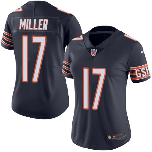 Custom Bears #17 Anthony Miller Navy Blue Team Color Women’s Stitched NFL Vapor Untouchable Limited Jersey
