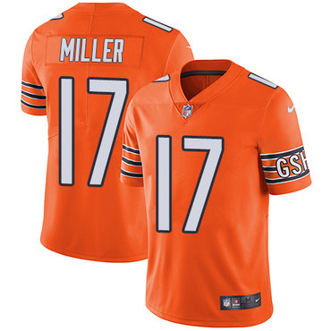Custom Bears #17 Anthony Miller Orange Youth Stitched NFL Limited Rush Jersey
