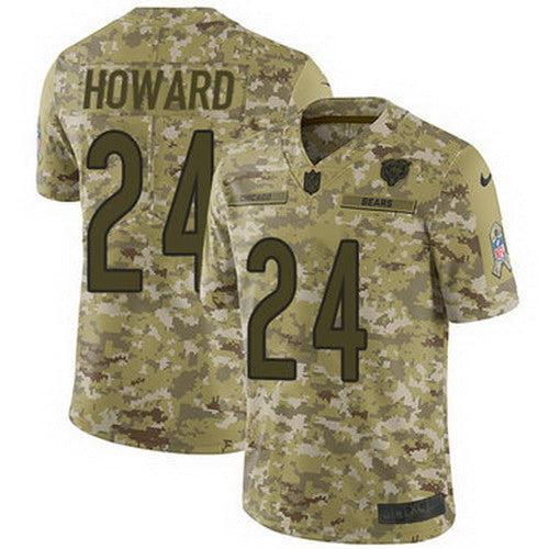 Custom Bears #24 Jordan Howard Camo Men’s Stitched NFL Limited 2018 Salute To Service Jersey