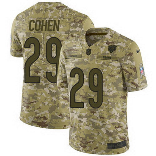 Custom Bears #29 Tarik Cohen Camo Youth Stitched NFL Limited 2018 Salute to Service Jersey