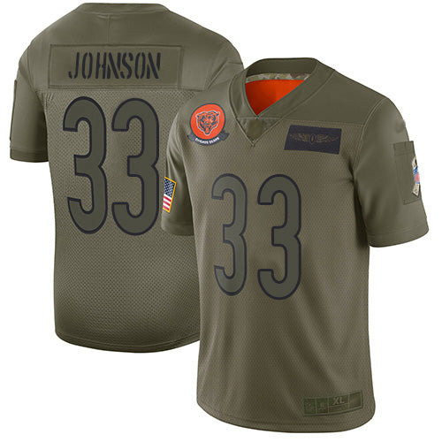 Custom Bears #33 Jaylon Johnson Camo Men’s Stitched NFL Limited 2019 Salute To Service Jersey