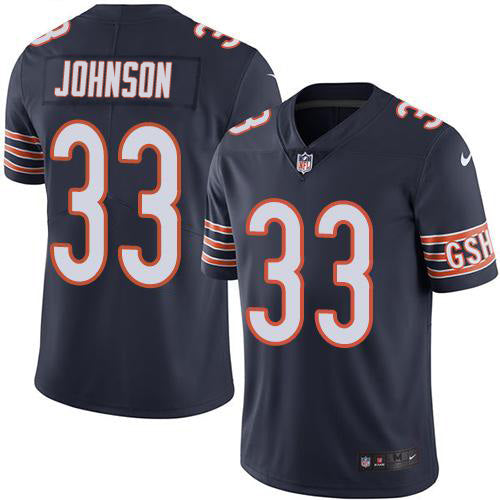 Custom Bears #33 Jaylon Johnson Navy Blue Team Color Men’s Stitched NFL Vapor Untouchable Limited Jersey