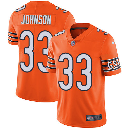 Custom Bears #33 Jaylon Johnson Orange Men’s Stitched NFL Limited Rush Jersey