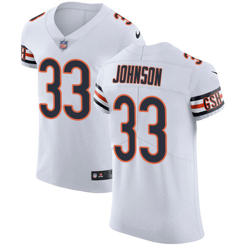Custom Bears #33 Jaylon Johnson White Men’s Stitched NFL New Elite Jersey
